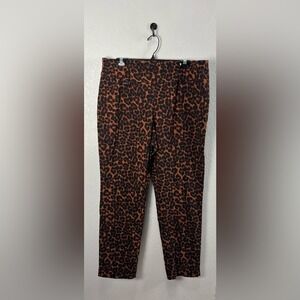 Peck & Peck Women's Leopard Print Capri Pants Sz 16 Mob Wife Animal Print Chic